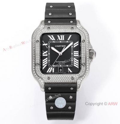 THB Factory Iced Out Santos De Cartier 9015 Men's Watches AAA Replica
